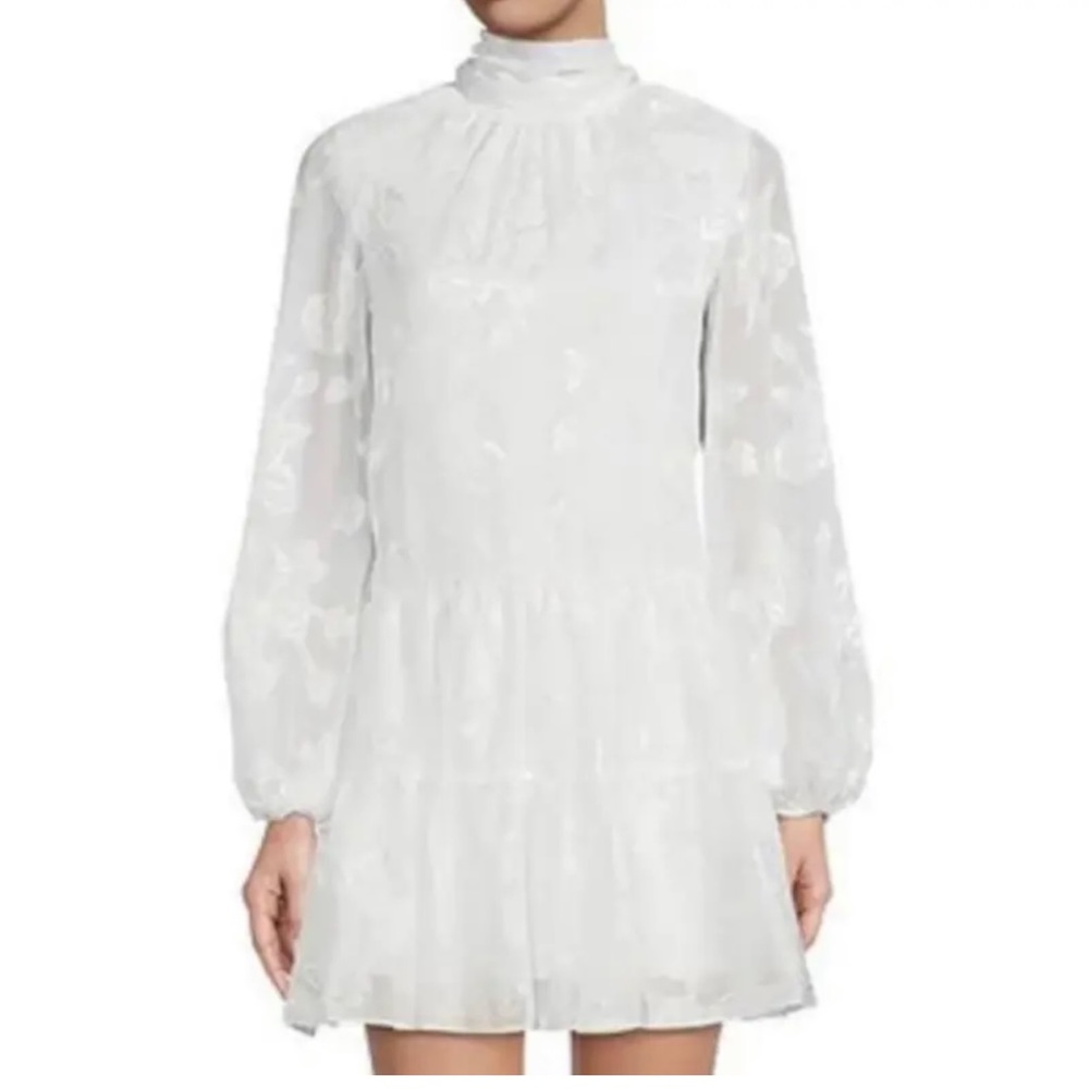 Belle Badgley  Mischika Bow Tie Back Detail White Tiered Dress
